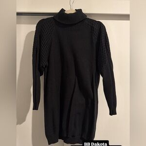 BB Dakota Women's Black Turtleneck Mini Dress